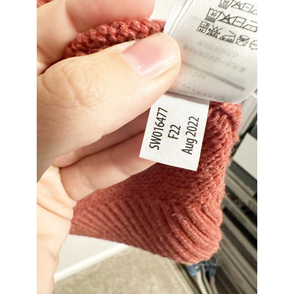 Smartwool Cozy Lodge Bell Sleeve Sweater Ribbed Mock Neck Dusty Cedar Heather L - Picture 5 of 7